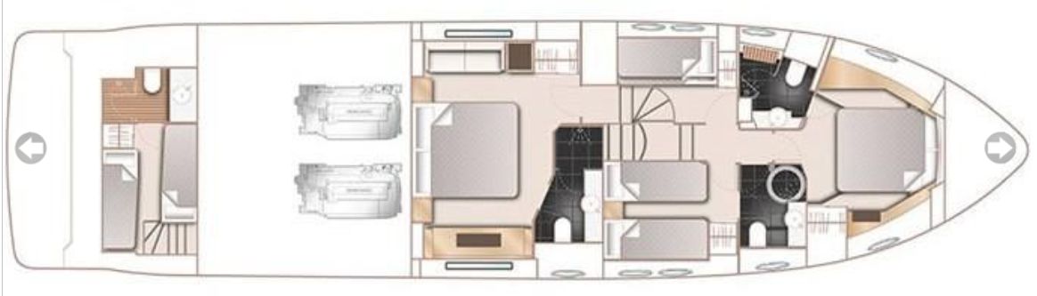 Princess 64 | Нижняя палуба