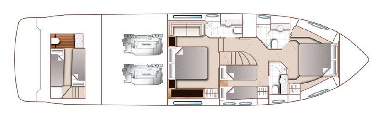 Princess 60 | Нижняя палуба