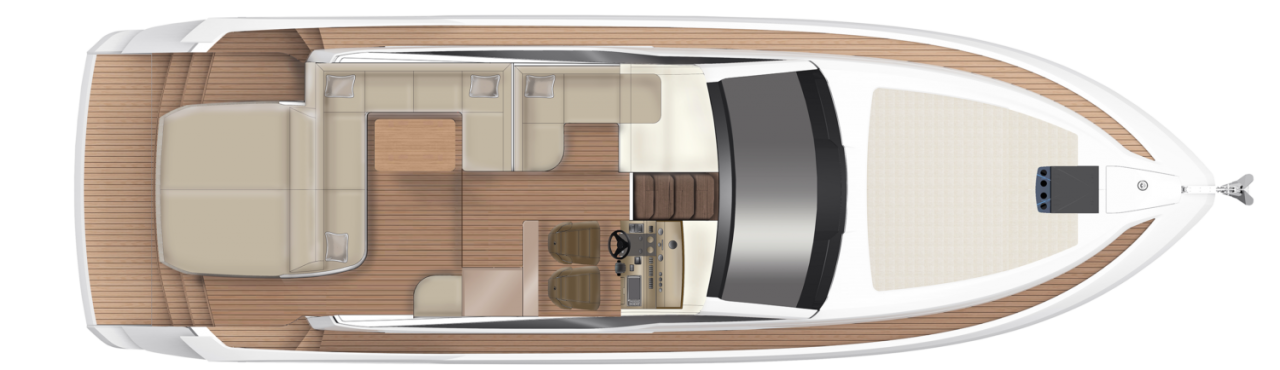 План главной палубы открытой круизной яхты Targa 45 Open