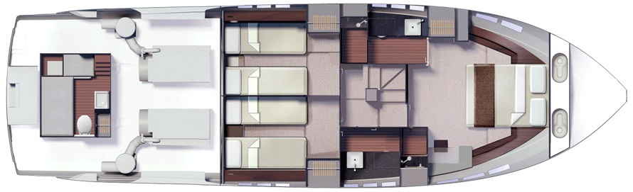 Fairline Targa 50 GT | Нижняя палуба