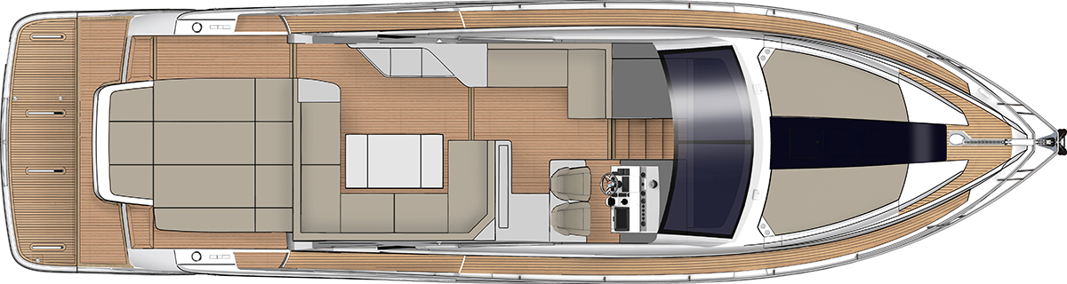 План главной палубы Targa 53 OPEN