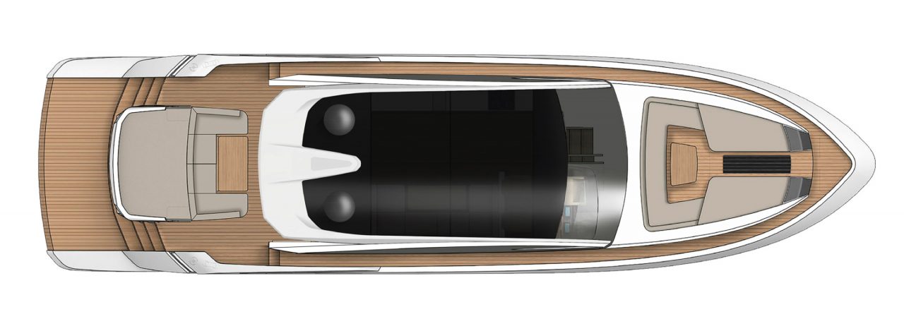 Targa 65 GT | Главная палуба (вид сверху)