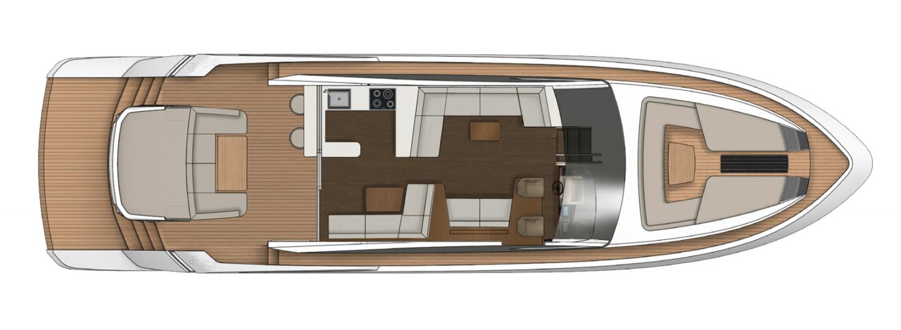 Targa 65 GT | Главная палуба (стандарт)