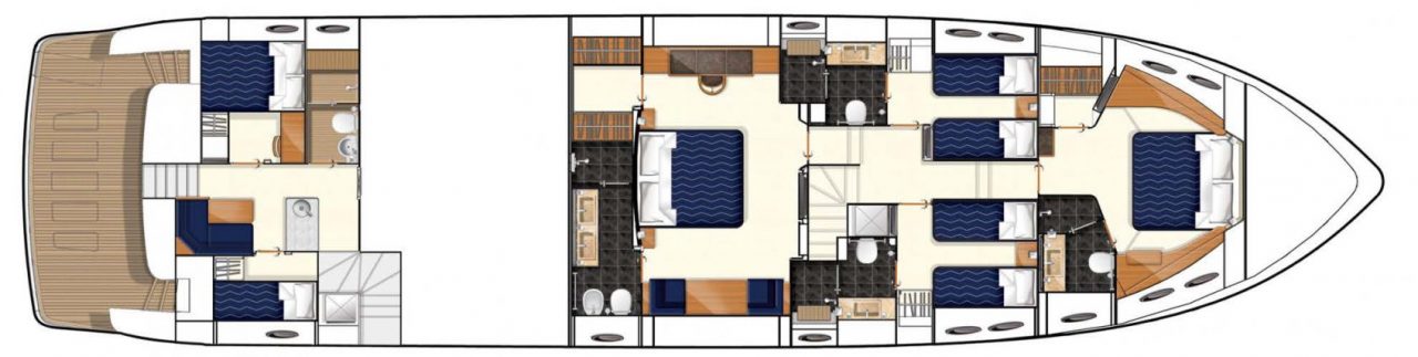 Princess 85 (009) | Нижняя палуба 