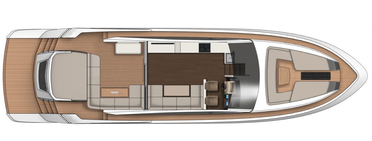 План главной палубы Fairline Targa 65 GTO