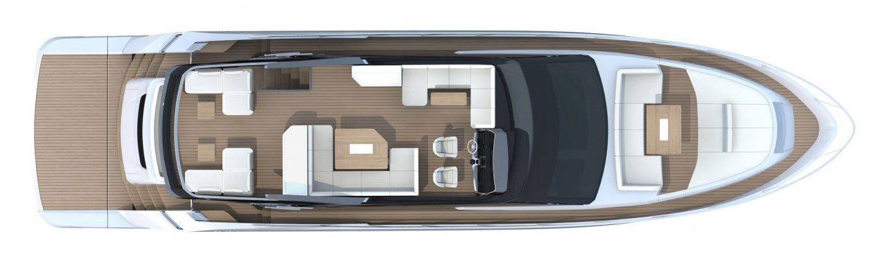 Squadron 68 |  Флайбридж (с диванной зоной и столиком спереди)