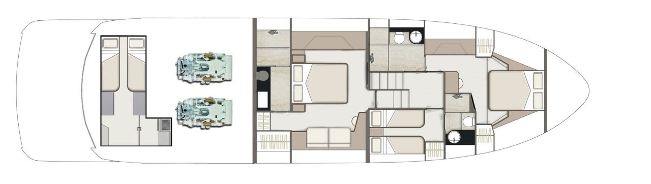 Squadron 68 | Нижняя палуба (3 каюты - увеличенная VIP-каюта)