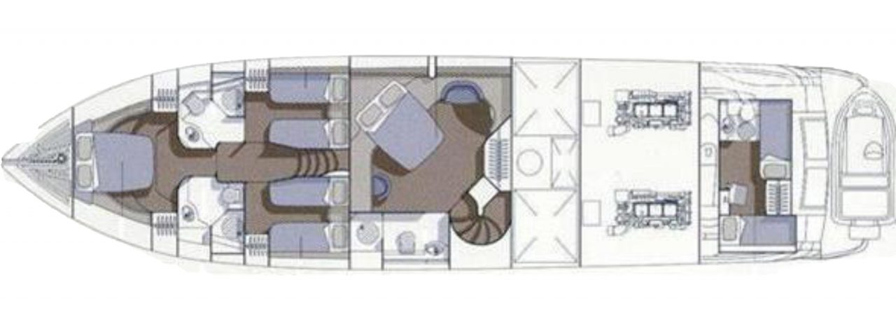 План нижней палубы Sunseeker Manhattan 74