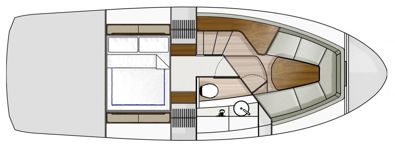 F-Line 33 Outboard | Нижняя палуба