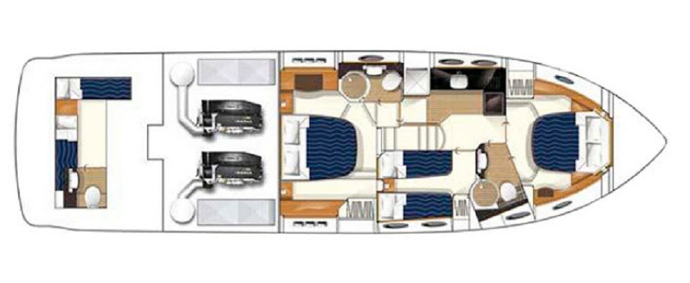 Princess 58 | Нижняя палуба