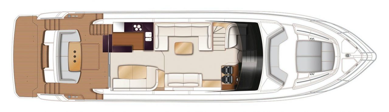 PRINCESS F68 (2017) | Главная палуба