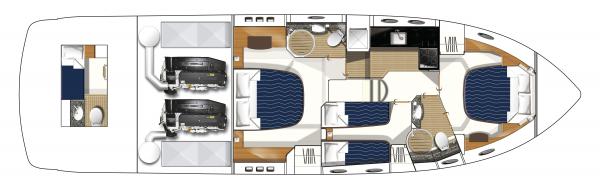 Princess 54 (008) | Нижняя палуба