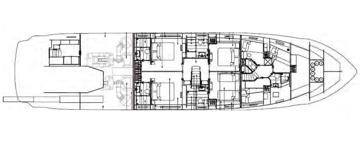 Princess 30M (019) | Нижняя палуба