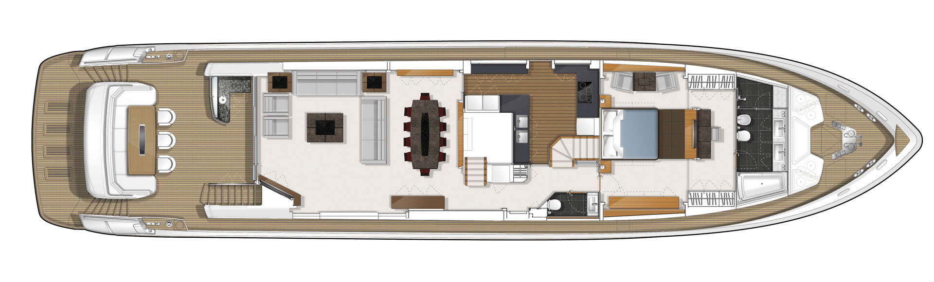 Princess 32M (013) | Главная палуба