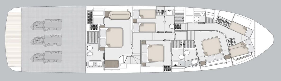 Azimut 78 (022) | Нижняя палуба