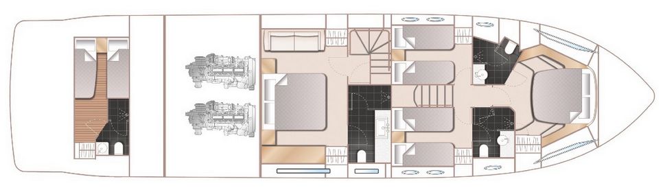 Princess 68 (017) | Нижняя палуба
