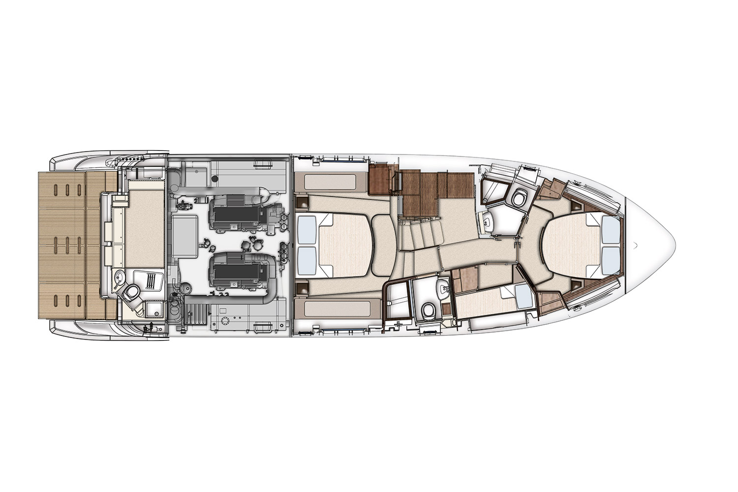 Azimut 50 FLY (017) | Нижняя палуба