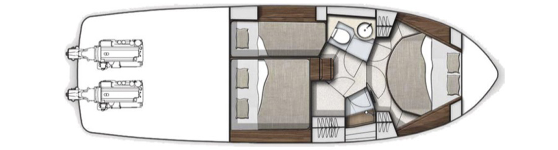 Galeon 390 HTC (015) | Нижняя палуба
