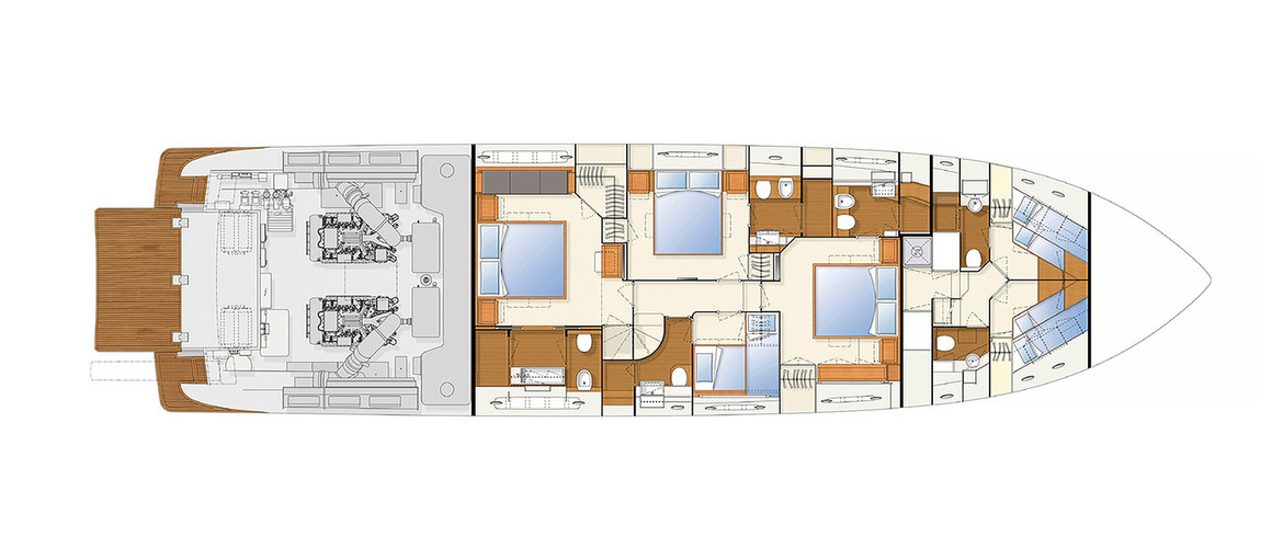 Ferretti 800 (014) | Нижняя палуба