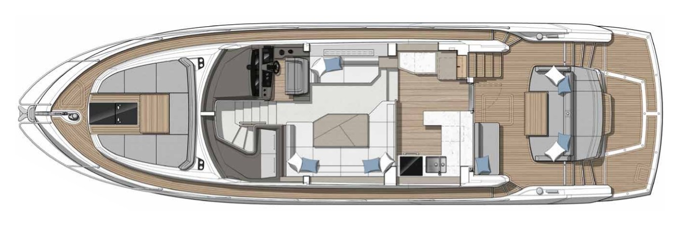 Sunseeker Manhattan 56 | Главная палуба (опция)