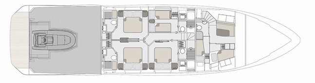 Azimut Grande 26M | Нижняя палуба