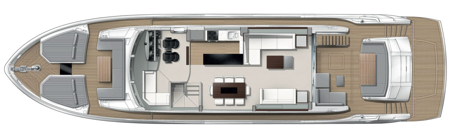 Sunseeker 76 Yacht | Главная палуба